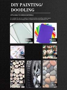 24 st/set metalliska akrylfärgsmarkörer, 2 spetsstorlekar, 24 färger, permanent tuschpenna för keramik, glas, plast, skolmaterial och högtidssaker, första april, påskpresenter, skolmaterial - Metalliska markörer - Visa 6