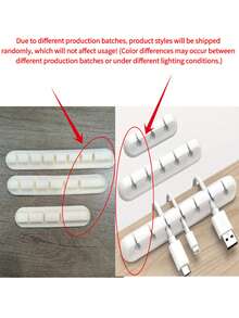 White Flexible Cable Organizer For Office Desk, High-Strength Plastic Material With Adhesive Backing And Adjustable Arm, Includes Cable Holder For Organizing Office Desk Cables, Easy Installation - Multicolor - View 10