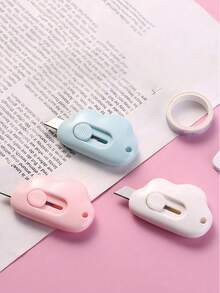 1/3 st söt molndesign mini-verktygskniv, bärbar pappersskärare för studenter/kontor, kontorsmaterial - Multifärgad - Visa 1