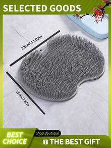 1pc Silicone Foot Scrubber Mat, Suitable For Shower, Exfoliating And Cleaning Feet, Can Also Be Used As Body Brush And Back Scrubber