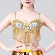 Bộ trang phục đính sequin tua rua thủ công 1 món, thích hợp cho múa bụng, ca hát, phong cách đường phố hở lưng, hộp đêm, phong cách boho, phong cách cổ điển, phù hợp cho lễ hội, tiệc tùng, cuộc sống về đêm, trang phục đi biển, trang phục và phụ kiện du lịch. - Nhiều màu - Xem 5