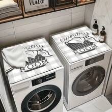 1件格子图案印花洗衣机防尘垫，吸水桌垫，吸水冰箱垫，微波炉防尘罩，柔软硅藻土排水垫，防滑强力吸水餐具晾干垫，现代洗衣机和烘干机顶盖，适用于洗衣房和厨房，餐桌垫 - 彩色 - 查看 1