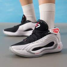 Nike Jordan Lace-Up Sports Training Basketball Shoes For Kids & Youth - Black and White - View 1