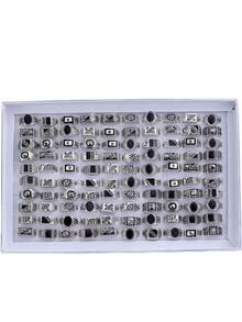 1/10/40/100 piezas Juego de anillos de dedo punk geométricos de plata vintage con diseño y tamaño aleatorios, uso diario unisex - Multicolor - Ver 2