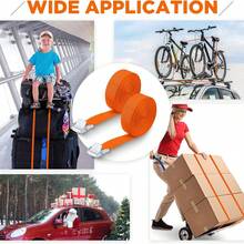 1 Correas de Amarre, Correas de Amarre con Botón de Liberación Rápida, 1 Pulgada X 196,85 Pulgadas, para Transportar Objetos Pesados, Equipaje y Agrupar - Naranja - Ver 5