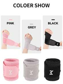 1pc Lightweight Adjustable Wrap-Around Wristband For Badminton, Tennis, Golf, Yoga - Multicolor - View 10