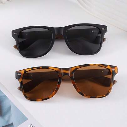 Long Keeper 1pc Retro Elegant Classic Wooden Leg UV Protection Fashion Fashion Glasses, Unisex