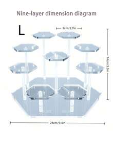 1pc 5-Tier Acrylic Rotating Display Stand, Transparent Round Jewelry/Collectibles Showcase, Multi-Purpose Perfume, Cupcake, Action Figure Display Rack - Multicolor - View 8