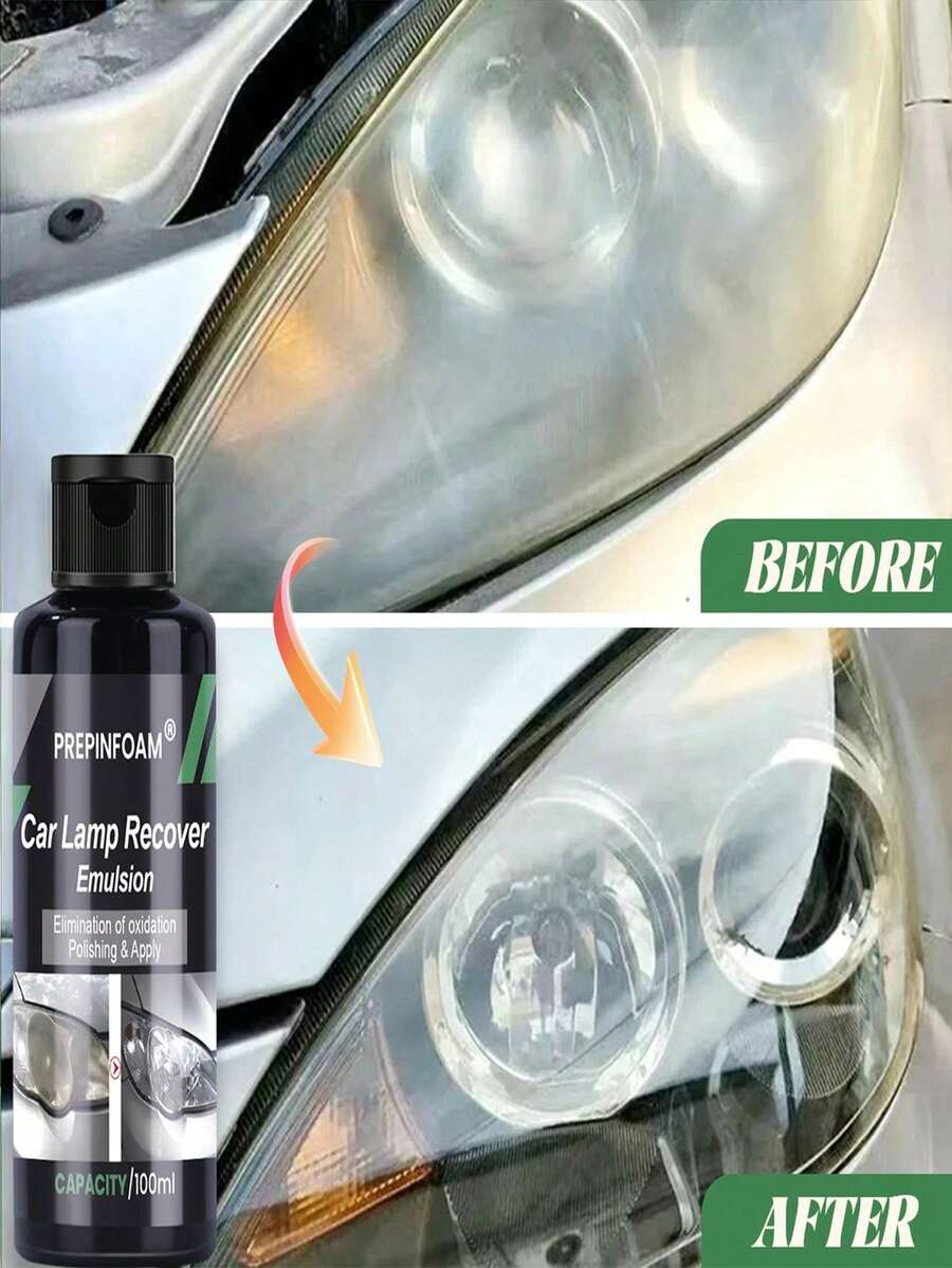 HGKJ P4 Car Lantern Cleaner And Refresh,Car Headlight Refurbished Repair Liquid, No Need To Polish, Car Headlight Shell Aging Cleaning Agent, Lampshade Yellowing Polishing Agent Car Coating, Lamp Cleaning Agent, Headlight Yellowing & Scratch Repairing Polishing Tool Set(30/100ML) - A - View 1