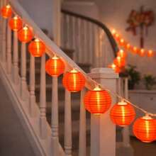 Red Paper Lantern String Lights, Battery Powered LED Fairy Lights For Chinese New Year, Indoor/Outdoor Party Home Decor, 10/20 LEDs (Batteries Not Included) - Nhiều màu - Xem 6