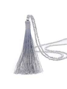 Colorful Crystal Beaded Tassel Necklace, Bohemian Style Fashion Necklace For Women - Multicolor - View 14