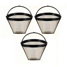 1/2/3个装可重复使用锥形咖啡过滤器，不锈钢网状咖啡滴滤器，意式浓缩咖啡篮替换装，适用于滴滤咖啡机，意式浓缩咖啡配件 - 彩色 - 查看 11