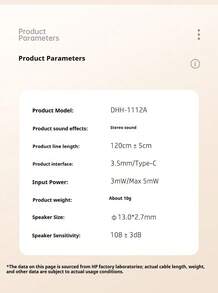 HP 1112A Semi-In-Ear Wired Headphones: 3.5mm/Type-C Dual Interface, Clear Voice With No Noise, Tangle-Free , Compatible With Mobile Phones And Computers - Type C - View 5