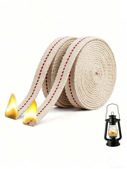 1 rulle högkvalitativ oljelampveke, trimmbar storlek lämplig för gör-det-själv-ljustillverkning, lyktor, camping och nödanvändning (kompatibel med bordslampor, oljelampor) - lämplig för fotogen- och paraffinoljelampor och ljusbrännare, högkvalitativ ersättningsveke, jämn brinnning