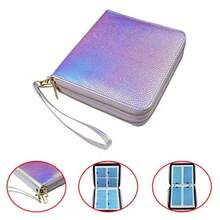 120 Slots Nail Stamping Plate Holder Case Laser Style Rectangular Manicure Nail Art Plate Organizer With Double Zipper Nail Template Case A, Nail Supplies, Makeup, - A - 查看 2