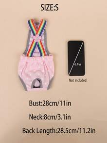 A Polyester Rainbow Strap Polka Dot Dog Diaper Suitable For Small Dogs Like Teddy And Bichon - Baby Pink - View 17