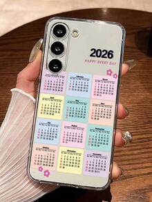 2026年日历彩色穿孔透明极简创意防震手机壳，兼容 17/17 Pro/17 Pro Max、16/11/16 Pro/16 Plus/16 Pro Max/16e/15 Pro Max，兼容Galaxy S25/S25 Plus/S25 Ultra、A16/A36/A26/A56/A50/A12/A32、11/12 Pro/12/12X/13 Pro，兼容Redmi 10/9/Note 9/12C/Note 11 Pro/Note 8 Pro/9C/9A，国际版，非国内版 - 彩色 - 查看 2