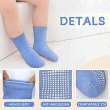 ELUTONG Baby Girls Grip Socks Toddler Non Slip Socks Kids Anti-Skid Crew Colorful Socks With Gripper 12 Pairs For 0-10 Years - #1 男孩 12 雙 - 查看 6