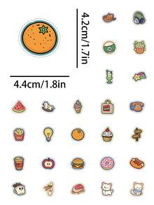 Juego de pegatinas Kawaii Y2K de gatos y comida - Arte lindo de gatos y aperitivos para diarios, portátiles y decoración estética del hogar - Adorables calcomanías de gatos para portátiles, botellas de agua y decoración de artículos esenciales diarios