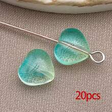 20pcs Heart Transparent Glass Beads Valentine's Day Glass Heart Crystal Spacer Loose Beads For Women DIY Jewelry Making Craftings Bracelets Necklaces Earrings Beading Projects - Multicolor - View 12