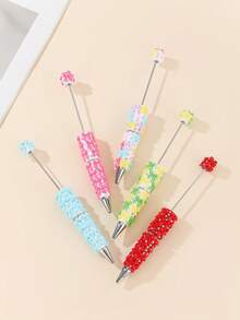 5支耐用的DIY串珠笔，配有彩色蝴蝶结，适合作为情人节礼物、节日派对装饰和情侣纪念品，也是送给好朋友的完美礼物。 - 彩色 - 查看 3