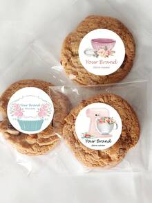 Custom Logo Stickers For Baking & Cake Shops ,Personalize Store Name Sticker Candy Bag Sticker ,Custom Logo Bakery Labels , Personalized Decorative Labels,Handmade Bread Baking Stickers Seal Label-24pcs - Multicolor - View 9