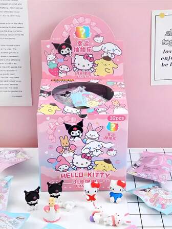  1 Pack Sanrio Character Erasers, Cute Cartoon Pencil Erasers, Children/Student Stationery Gift Set