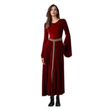 COS Palace Queen Long Dress Medieval Costume For Adult Women Vintage Dress Stage Performance Outfit - 紅色 - 查看 1