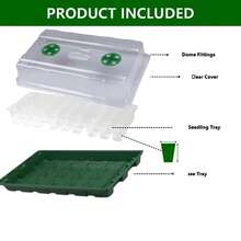 24/40 Holes Seedling Tray | Plastic Greenhouse Mini Nursery Station With Ventilation Cover And Moisture Retention Board, No Power Needed, Suitable For Succulents, Flowers, Fruits And Vegetables - Green - View 4