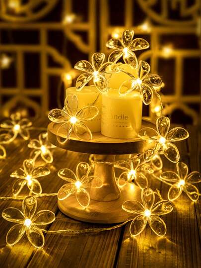 New Valentine's Day Decorative Lights For Balconies And Bedrooms, Outdoor Lighting, Creating A Festive Atmosphere, Warm Light With Flashing Cherry Blossom LED String Lights.