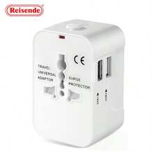 通用旅行适配器，配备 USB-C、GaN PD3.0 Type-C 和 USB-A 快速充电端口，电源转换器，墙式充电器，AC 插头适配器，适用于美国、欧盟、英国、澳大利亚 - 彩色 - 查看 14