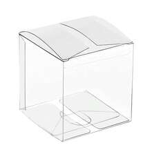 25/50/100 Packs Clear Gift Boxes, Clear PVC Plastic Boxes Transparent PacFKing Box Favor Square Boxes For Than1ks 1giving, Christmas, Wedding, Party, Birthday, Jewelry (4\X4\X4\, 50 Pack),Clear - 清除 - 查看 1