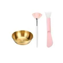 2/3/4/5/6/12/24/48pcs Beautician Facial Care Tool Set, Includes 4 Rose Gold Face Mask Bowls, 4 Fan-Shaped Face Mask Brushes, 4 Flat Head Brushes, 4 Double-Ended Brushes, 4 Sponges And 4 Headbands, Suitable For Spa Party Gifts And Facial Masking