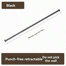 Stainless Steel Closet Clothes Rod, Bathroom Curtain Rod, Garment Hanging Device, Balcony Drying Rack, Curtain Hanging Device, Available In Gold, Black, White, Silver, With Screws