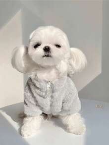 Thick Rabbit Fur Long Sleeve Pet Jacket, Cute Ins Style Warm Coat, Suitable For Small Dogs Like Maltese Pomeranian, Autumn/Winter