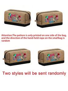 Sac à main avec motif d'enseignant avec bandoulière et sac à cosmétiques, cadeau de la fête des enseignants, sac fourre-tout de rangement décontracté portable, sac de courses multifonction, sac cadeau personnalisé avec poches latérales, sac de plage avec foulard, sac de rangement de voyage simple, sac à bandoulière, sac à cosmétiques de voyage : idéal pour le maquillage en extérieur ! Cadeau de remise des diplômes - Multicolore - Voir 11