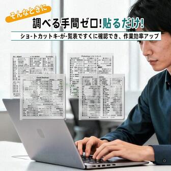 1 Set de pegatinas con atajos de teclado en japonés, compatibles con software de portátiles WINDOWS/Apple iOS, diccionario de atajos para aplicaciones de productividad EXCEL/WORD/ILLUSTRATOR