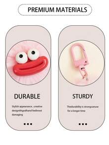 Funny Cute Sausage Mouth Plush Ball Keychain, Novelty Couple Keychain, Backpack Decor, Dorm Gift, Plush Ball Pendant Keychain, Car Keychain, Bag Earphone Pendant Decor Keychain Accessories, Couple Keychain, Birthday Gift, Anniversary Gift - Multicolor - View 9
