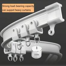 Riel de cortina flexible, riel de cortina deslizante flexible y curvado para montar en techo o pared con ganchos de acero inoxidable, de 2 m/3 m/4 m/5 m para formas en L, U, círculo para cortinas de ducha, sistema de cortinas para caravana, divisor de habitaciones, decoración de baño DIY - Multicolor - Ver 9