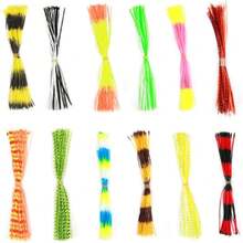 Falda de pesca para pesca de hule, señuelos, faldas de anzuelo de silicona, 12 paquetes de 50 hebras de anzuelo de pesca,37426534 - Multicolor - Ver 1