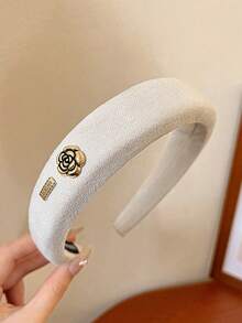 1/4Pcs Maillard Retro Camellia Hairband For Women, French Sponge High Head Headband, Versatile For Going Out To Wash Your Face And Press Your Hair Accessory (Random Label), Hair Hoop Head Accessories