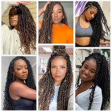 1/9 Packs 14/18/22 Inch Boho Passion Twist Crochet Hair Passion Twist Hair Pre Looped Goddess Crochet Twists Bohemian Crochet Braids With Curly Ends Boho Braids Crochet Hair For Women - Multicolor - View 6