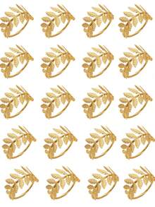 2/4/6pcs Set Elegant Gold Napkin Rings, Dining Table Decor, High-Quality Surface Treatment, Sturdy Structure, Tabletop Decoration, Essential For Banquets, Suitable For Weddings, Parties, Events, Countryside Gatherings, Outdoor Camping And Birthday Party Table Settings - Gold - View 11