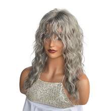 Women's Black Wig, 18-Inch Medium-Length Layered Curly Style, Made Of Heat-Resistant Synthetic Fiber, Basic Style With Bangs, Rose Net Cap, 150% Hair Density, Suitable For Daily Wear And Parties. - Multicolor - View 14