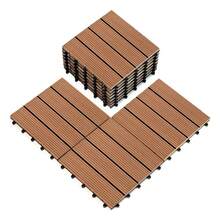 Modular Plastic Deck Flooring, Wood Type, Quick-Fit Installation, For Bathroom, Outdoor Area, Garden, Pool, Balcony, Veranda - teca - Ver 6