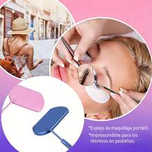 Tendencia2pc Espejo Grande Para Extensiones De Pestañas O DentalCalidad premium - Rosa y azul - Ver 5