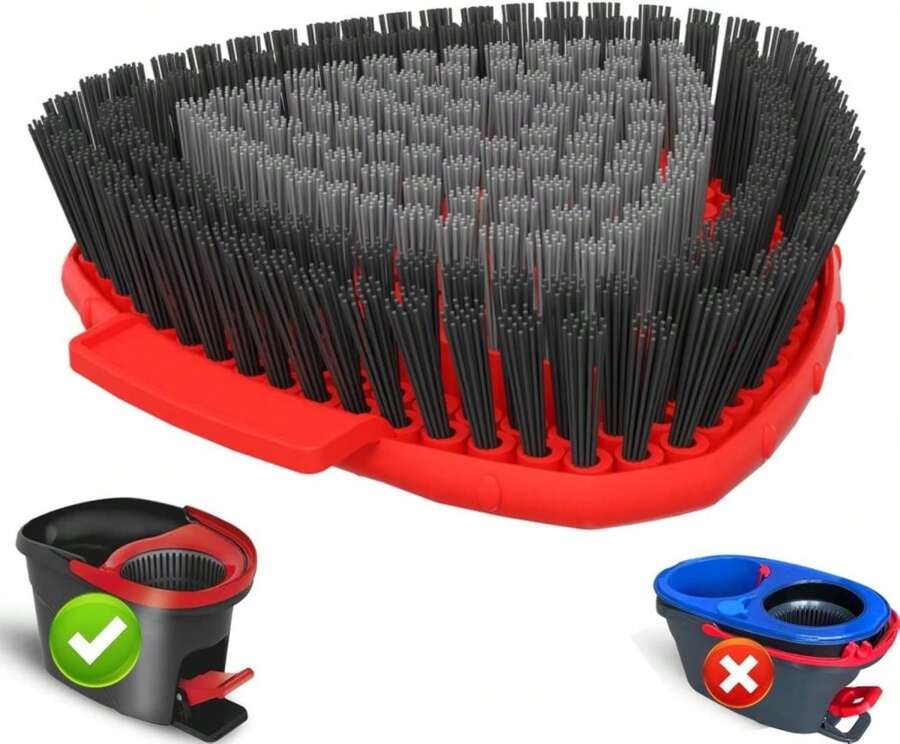 Fatmass 2 Pack Upgraded Spin Mop Replace Scrub Mop Brush Compatible With O Cedar 2 Tank RinseClean, Great For Kitchen, Deck, Bathroom And Shower Floor Scrubber - ColorA - 查看 1