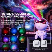Astronaut Starry Sky Projector, Galaxy Night Lamp For Bedroom Star Projector With Remote Control, Bright Led Lamp Aesthetic Nebula Ambient Lighting For Gaming Room, Home Theater, Ceiling, Party Decor And Christmas Gift - Colored Light - View 8