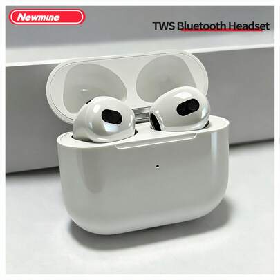 Newmine T4S Bluetooth 5.3 True Wireless Earbuds With Long-Lasting Battery Life, IPX7 Waterproofing, Low-Latency Gaming, Noise Cancellation For Exercise, HD Calls, And Comfortable In-Ear Fit.
