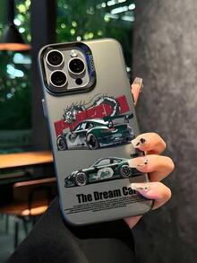 Shockproof Fashion Phone Cases Racing Car Pattern Phone Case Compatible With IPhone 16, 15, 14, 13, 12, 11 Pro Max, Matte Frosted Back Cover Protective Case, Also Compatible With Galaxy Anniversary Gift Birthday Party - Grey - View 5